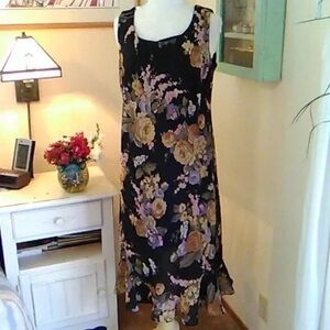 R&K Purple and Pink Sleeveless Sundress Midi